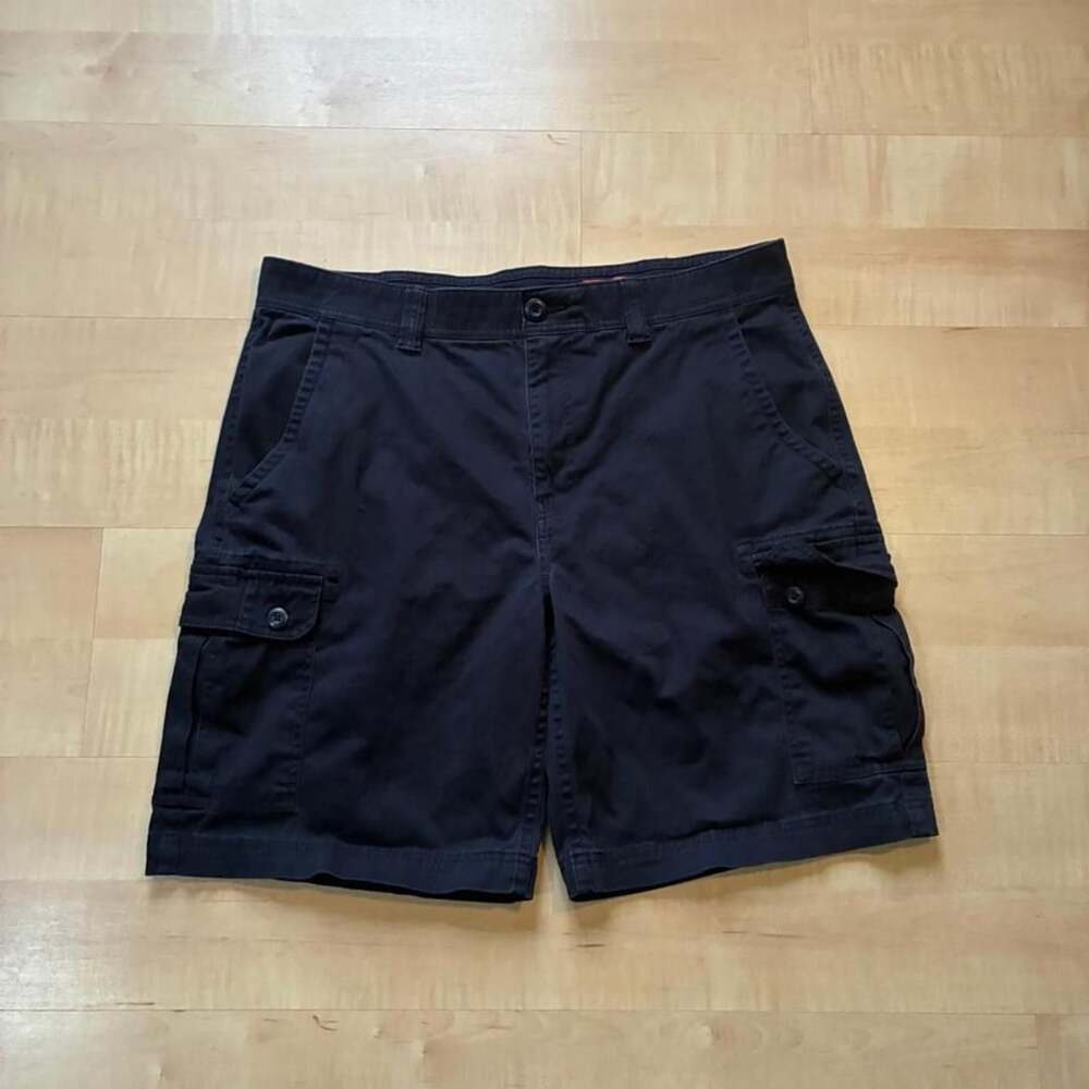 St. John's Bay Comfort Stretch Cargo Shorts Navy Blue 38